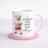 “I Scored the Best Dad With You” – Cute Football Teddy Mug