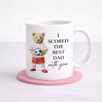 “I Scored the Best Dad With You” – Cute Football Teddy Mug