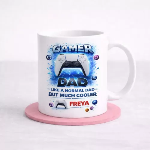 Gamer Dad Personalised Mug – PlayStation Style Design