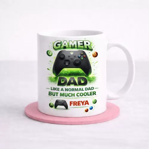 Gamer Dad Personalised Mug – XBox Style Design